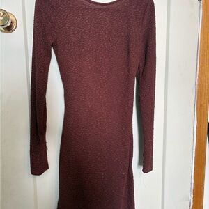 Lovely Day Burgundy Long Sleeve Dress